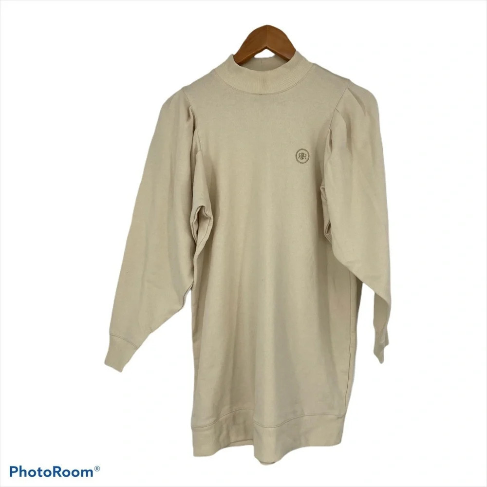 NWT River Island cream color long sweatshirt tunic puffy sleeves S